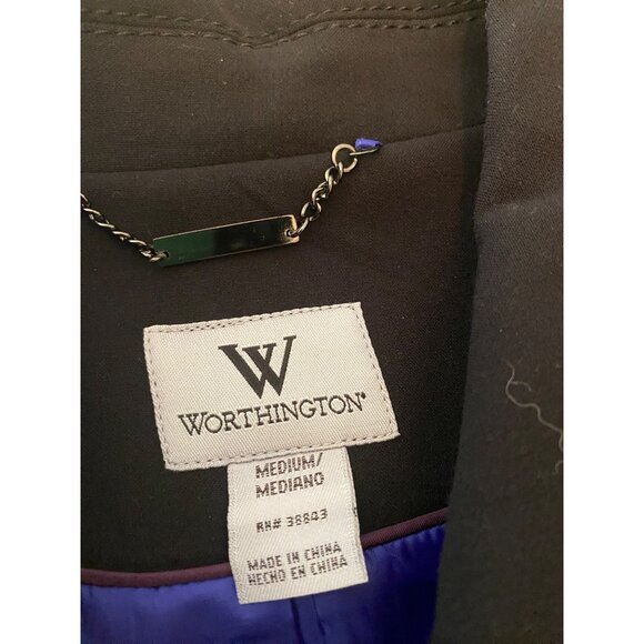 NWT Worthington Black Button-Front Blazer Jacket Medium - Picture 5 of 15